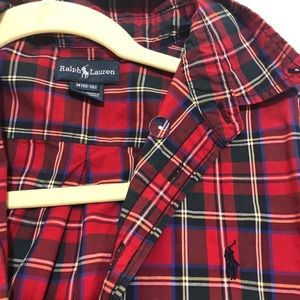 Ralph Lauren Boy’s Red Tartan Button Down Size M